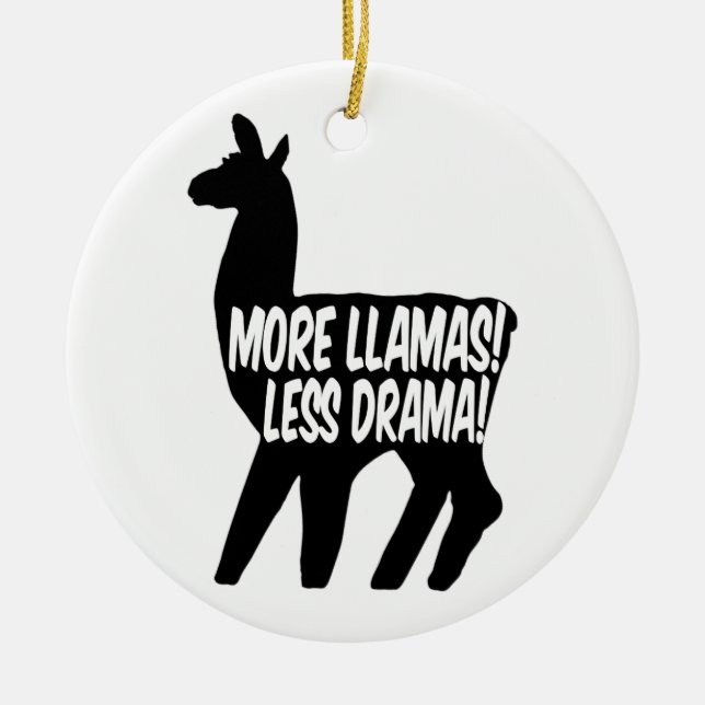 Mer Llamas Less Drama Julgransprydnad Keramik (Framsidan)