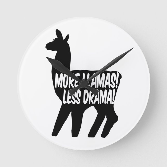 Mer Llamas Less Drama Rund Klocka (Framsida)