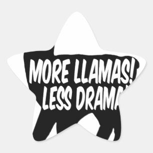 Mer Llamas Less Drama Stjärnformat Klistermärke