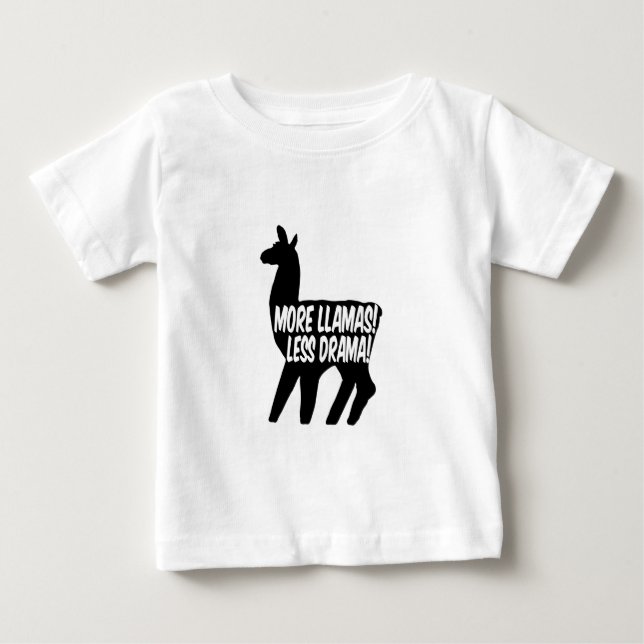 Mer Llamas Less Drama T Shirt (Framsida)