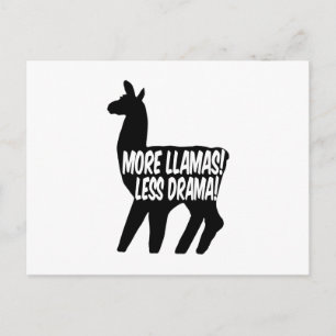 Mer Llamas Less Drama Vykort