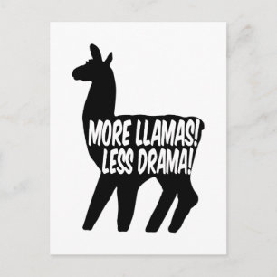 Mer Llamas Less Drama Vykort