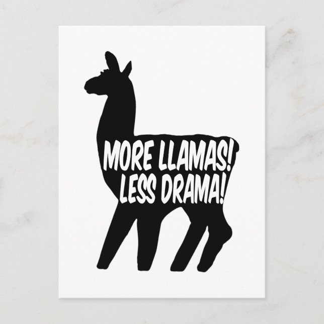 Mer Llamas Less Drama Vykort (Framsida)