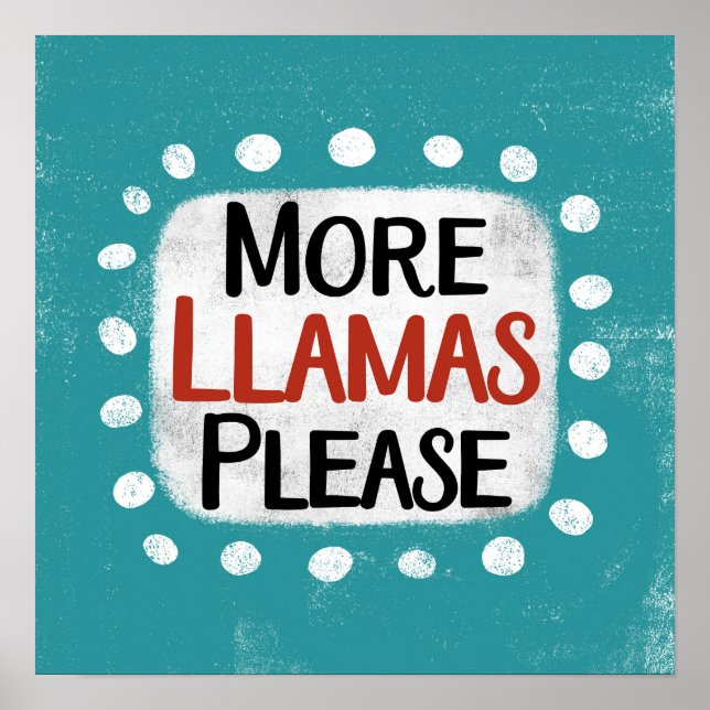 Mer llamas Poster Wall Art (Framsidan)