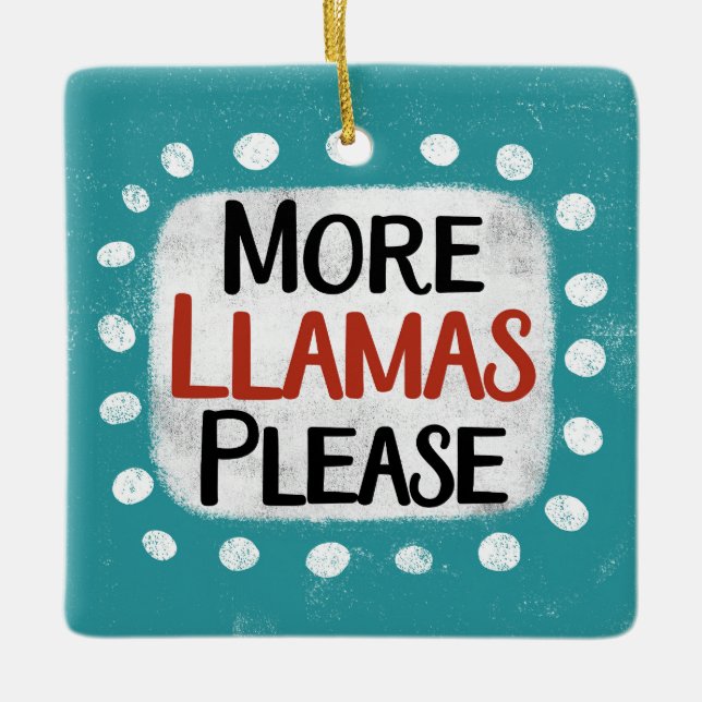 Mer llamas, prydnad julgransprydnad keramik (Framsida)