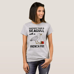 Mer lycklig än en fiskmås med en fransk t shirt