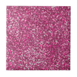 Mer Magenta Rosa Färg Faux Glitter Kakelplatta