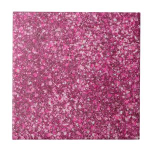 Mer Magenta Rosa Färg Faux Glitter Kakelplatta