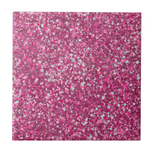 Mer Magenta Rosa Färg Faux Glitter Kakelplatta