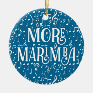 Mer Marimba - Blå vit musik Julgransprydnad Keramik