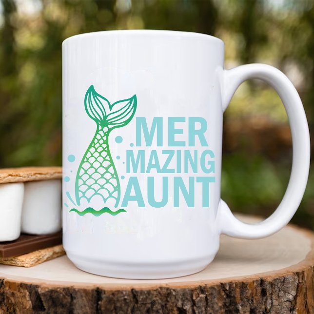 Mer Moster/Fantastisk Sjöjungfru Auntie Två-Tonad Mugg (Mer-mazing Aunt / Amazing Mermaid Auntie Two-Tone Coffee Mug)