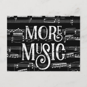 Mer Musik Svarta Tavlan - Svart Vitt Musiker Vykort