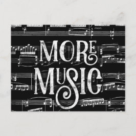 Mer Musik Svarta Tavlan - Svart Vitt Musikern Vykort