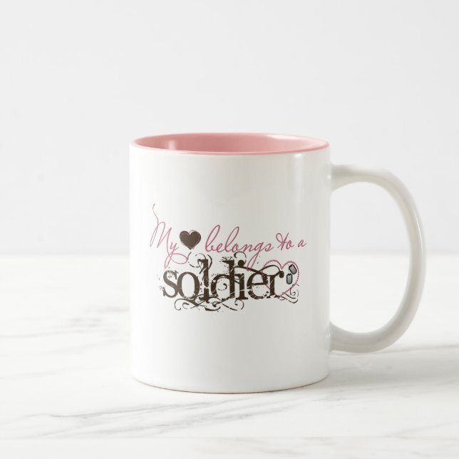 mer myheartssoldier Två-Tonad mugg (Höger)