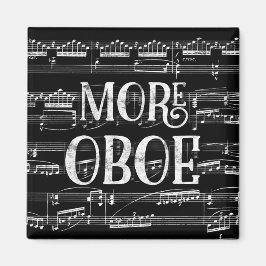 Mer Oboe Chalkboard - Black White Music Magnet