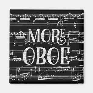 Mer Oboe svart tavla - svart vitmusik Magnet
