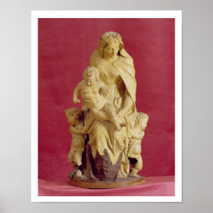Mer papier Madonna och barn (- mache) Poster