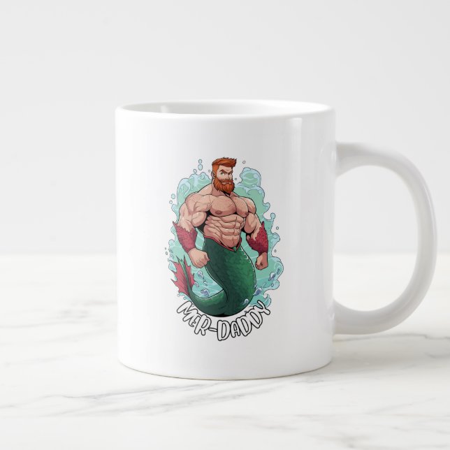 Mer-pappa, Fatherly Merman Mugg Jumbo Mugg (Höger)