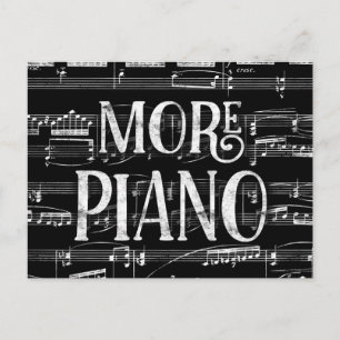 Mer Piano Svarta Tavlan - Svart Vitt Musik Vykort