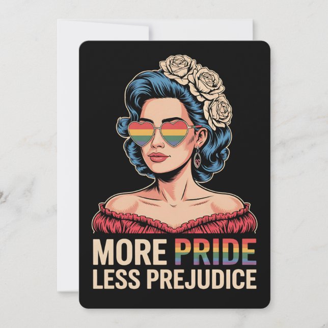 Mer Pride mindre fördomsfri hbt-Pride Ally Rainbow Inbjudningar (Framsida)