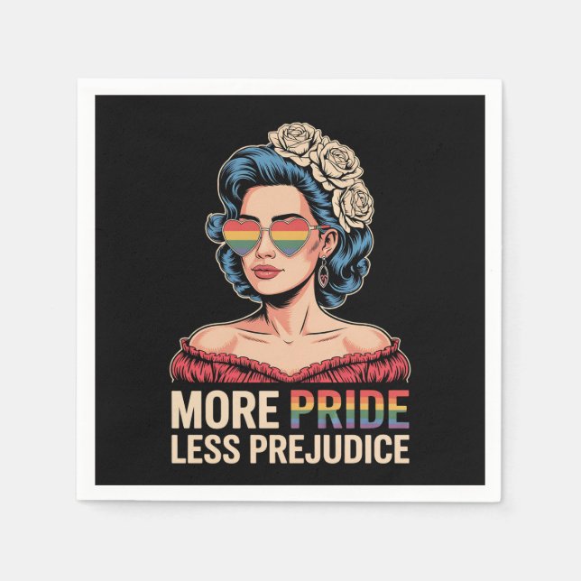 Mer Pride mindre fördomsfri hbt-Pride Ally Rainbow Pappersservett (Framsidan)