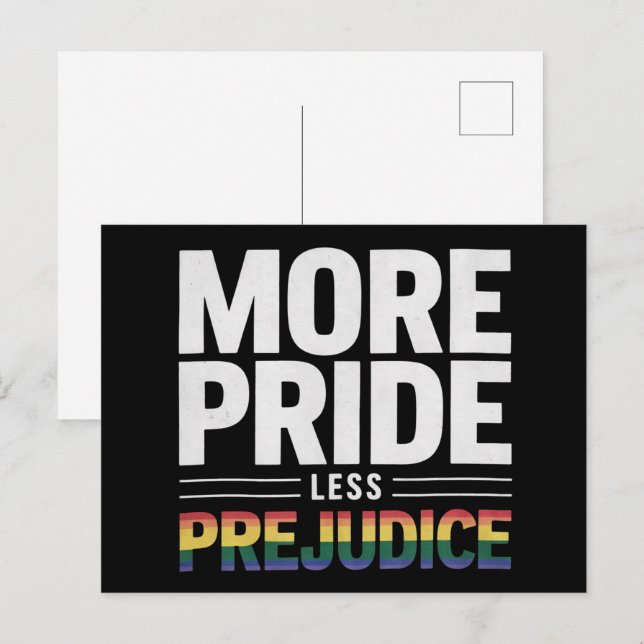 Mer Pride Mindre fördomsfri lgbt Gay pride månad Vykort (Fram/baksida)