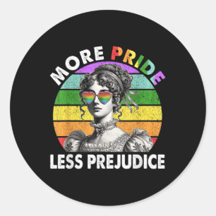 Mer Pride Mindre fördomsfri Pride Månad Lgbtq Gay Runt Klistermärke