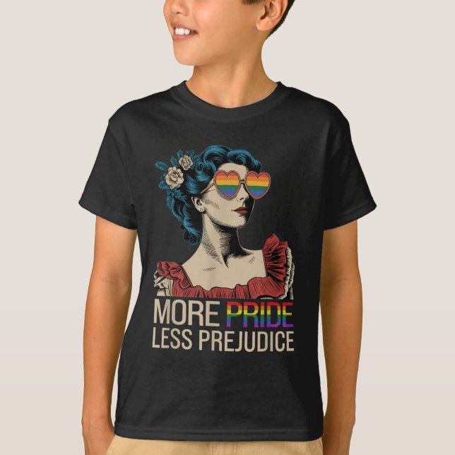 Mer Pride Mindre fördomsfri Pride Månad lgbtq T Shirt (Framsida)