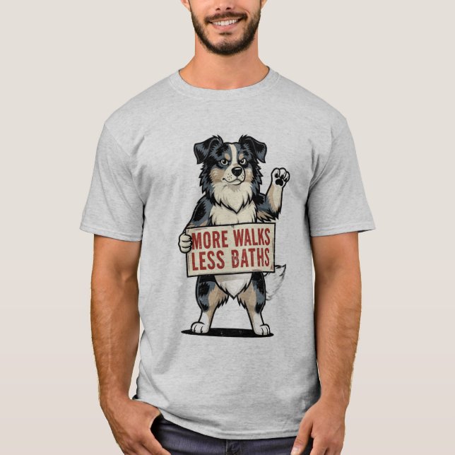 Mer promenader mindre bad hundtröja t shirt (Framsida)