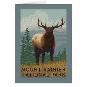 Mer regnig nationalpark, WashingtonElk plats Hälsningskort