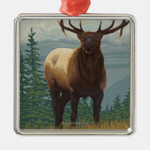 Mer regnig nationalpark, WashingtonElk plats Julgransprydnad Metall