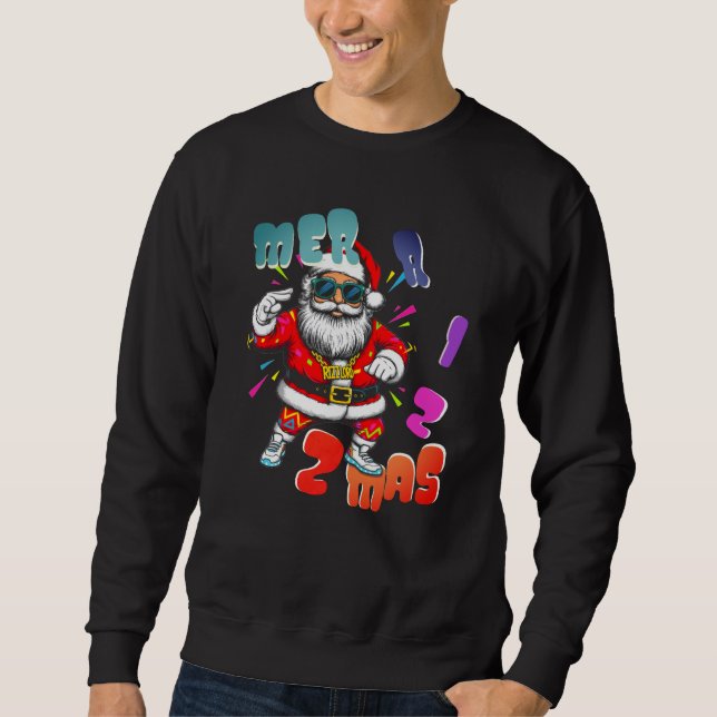 Mer rizz mas - Christmas Rizz funny Santa  Lång Ärmad Tröja (Framsida)