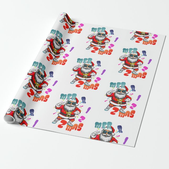 Mer rizz mas - Christmas Rizz funny Santa  Presentpapper (Utrullad)
