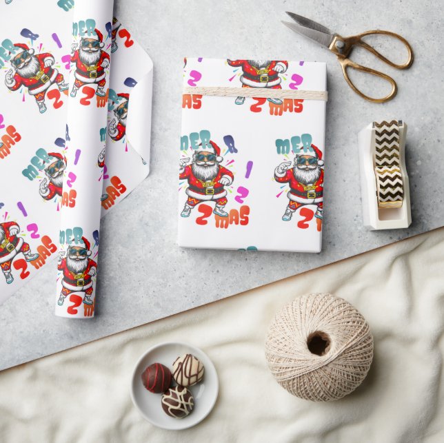 Mer rizz mas - Christmas Rizz funny Santa  Presentpapper (Hantverk)