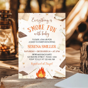 Mer Roligt med Baby Smore Campfire Baby Shower Inbjudningar