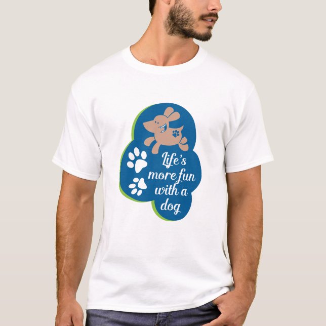 mer roligt med en hund t shirt (Framsida)