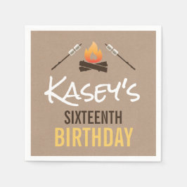 Mer Roligt med Födelsedagsfesten Bonfire för vänne Pappersservett