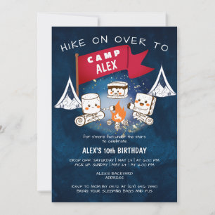 Mer Roligt under Stars Sleepover Camping Birthday Inbjudningar