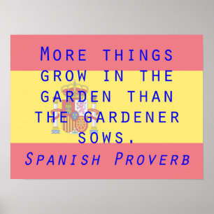 Mer saker växer - spansk Proverb Poster