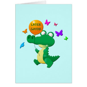 MER SISTNÄMND ALLIGATOR HÄLSNINGSKORT
