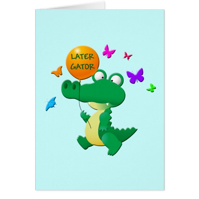 MER SISTNÄMND ALLIGATOR HÄLSNINGSKORT (Framsidan)