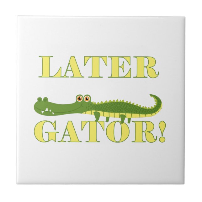 Mer sistnämnd alligator kakelplatta (Framsidan)