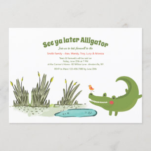 Mer sistnämnd alligator som bort går party inbjudningar