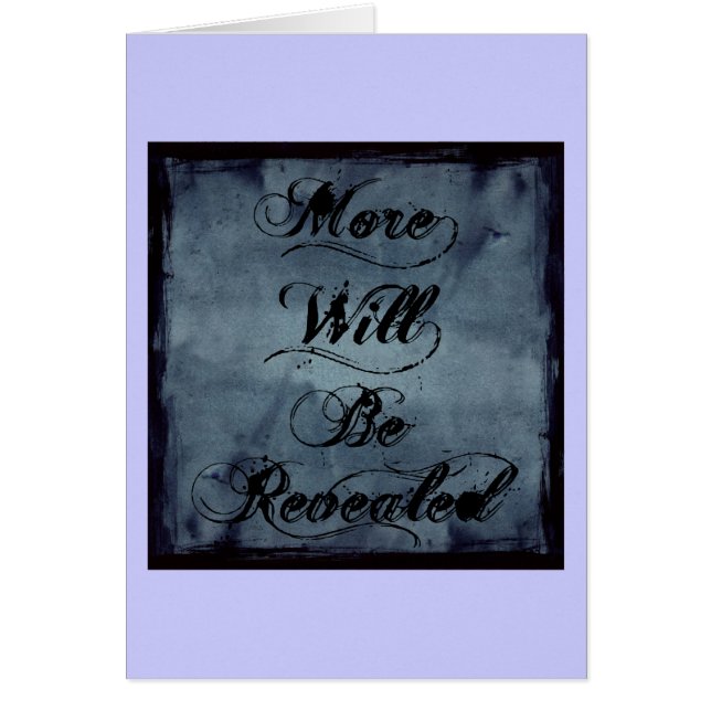 Mer ska avslöjs hälsningskort (Framsidan)