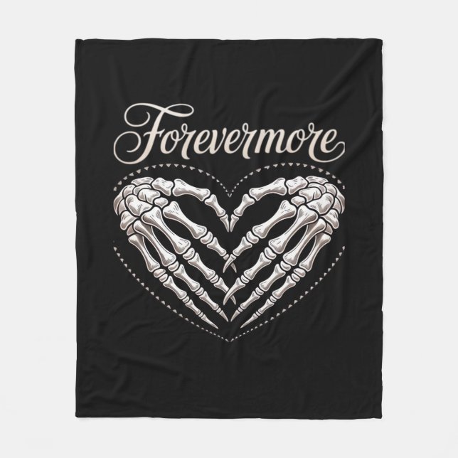 Mer Skeleton Händer Heart Gothic Halloween Fleecefilt (Framsidan)