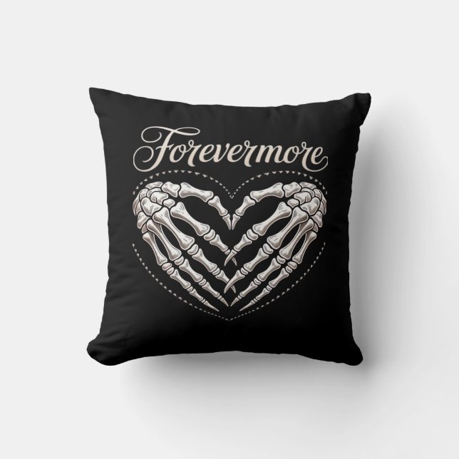 Mer Skeleton Händer Heart Gothic Halloween Kudde (Framsida)