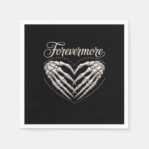 Mer Skeleton Händer Heart Gothic Halloween Pappersservett
