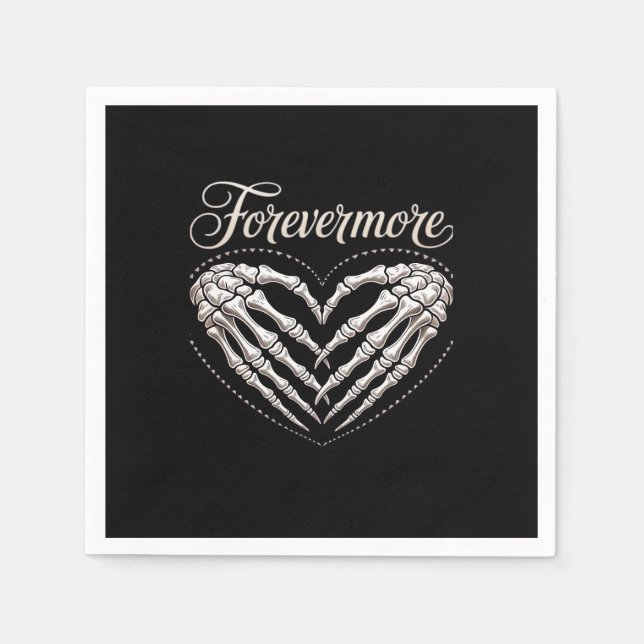 Mer Skeleton Händer Heart Gothic Halloween Pappersservett (Framsidan)