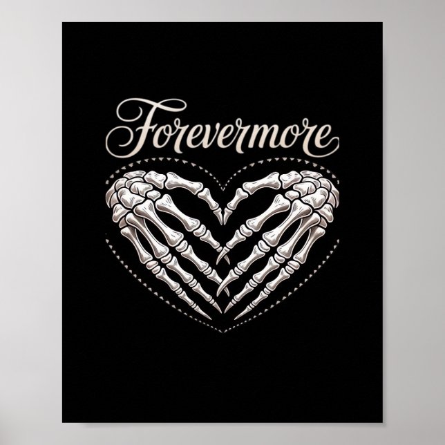 Mer Skeleton Händer Heart Gothic Halloween Poster (Framsidan)