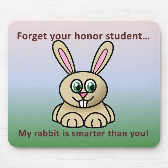 Mer smart kanin Mousepad 2 Musmatta (Framsidan)